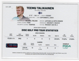 2025 Disc Golf Pro Tour Black #69 Teemu Talikainen SN75