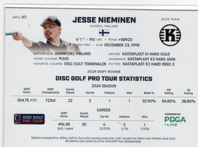 2025 Disc Golf Pro Tour Bronze #49 Jesse Nieminen SN10