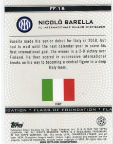 2021-22 Topps UEFA Champions League Flags of Foundation #FF15 Nicolo Barella