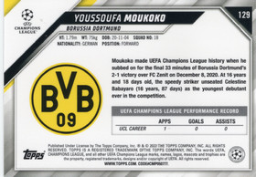2021-22 Topps UEFA Champions League Sparkle Foil #129 Youssoufa Moukoko