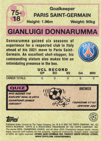 2021-22 Topps UEFA Champions League 1975-76 Retro #7518 Gianluigi Donnarumma