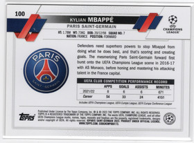 2022-23 Topps Chrome UEFA Club Competitions #100 Kylian Mbappe