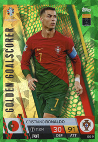 2024 Topps Match Attax UEFA EURO Golden Goalscorer Green Emerald Holograph #GG9 Cristiano Ronaldo