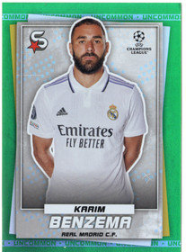 2022-23 Topps UEFA Club Competitions Superstars Uncommon Green #46 Karim Benzema