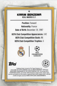 2022-23 Topps UEFA Club Competitions Superstars Uncommon Green #46 Karim Benzema
