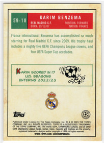 2022-23 Topps Chrome UEFA Club Competitions 1959 Topps #5918 Karim Benzema