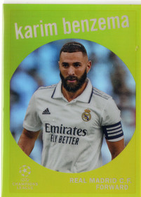 2022-23 Topps Chrome UEFA Club Competitions 1959 Topps Yellow Refractor #5918 Karim Benzema SN125