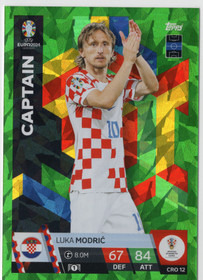 2024 Topps Match Attax UEFA EURO Green Emerald Holograph #CRO12 Luka Modric CAPT