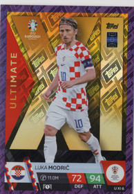 2024 Topps Match Attax UEFA EURO Ultimate XI Purple Sapphire Holograph #UXI6 Luka Modric