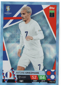 2024 Topps Match Attax UEFA EURO Blue Crystal Holograph #FRA18 Antoine Griezmann