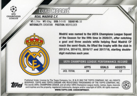 2021-22 Topps Chrome UEFA Champions League Black & White Ray Wave Refractor #85 Luka Modric