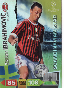 2011-12 Panini Adrenalyn XL UEFA Champions League Scandinavian Stars #NNO Zlatan Ibrahimovic 