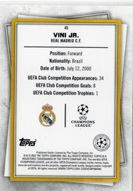 2022-23 Topps UEFA Club Competitions Superstars Common Yellow #45 Vini Jr. VAR