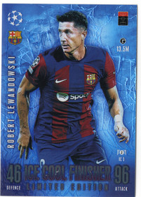 2023-24 Topps Match Attax UEFA Club Competitions Extra Ice Cool Finisher Limited Edition #IC3 Robert Lewandowski