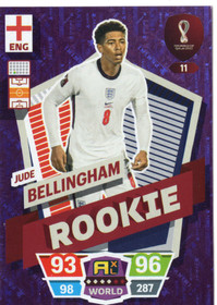2022 Panini Adrenalyn XL FIFA World Cup #11 Jude Bellingham ROO