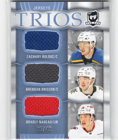2024-25 Upper Deck The Cup Cup Trios Jersey #C3BBN Zachary Bolduc / Brendan Brisson / Bradly Nadeau MEM, SN49