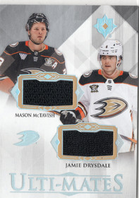 2023-24 Upper Deck Ultimate Collection Ulti Mates Dual Jersey #UTMDM Mason McTavish / Jamie Drysdale MEM