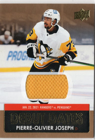 2021-22 Upper Deck Debut Dates Jersey #DD10 Pierre-Olivier Joseph MEM
