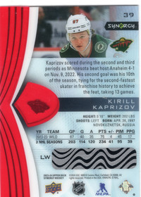 2023-24 Upper Deck Synergy Red Codes #39 Kirill Kaprizov