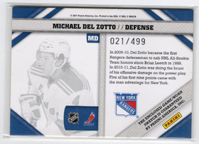 2010-11 Panini Pinnacle Threads #MD Michael Del Zotto MEM, SN499