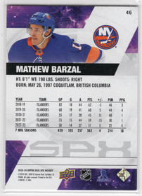 2023-24 SPx #46 Mathew Barzal SN299