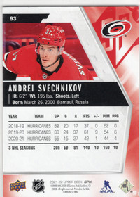 2021-22 SPx #93 Andrei Svechnikov SN299