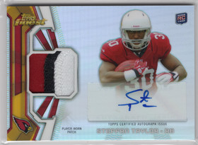 2013 Finest - Rookie Patch Autographs Refractors #RAPST Stepfan Taylor AU, MEM