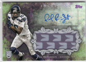 2014 Topps Inception Rookie Jumbo Patch Autographs Purple #AJPPR Paul Richardson AU, MEM, SN50