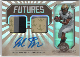 2020 Panini Legacy Futures Dual Patch Autographs Silver #FDJP Jared Pinkney AU, MEM, SN299