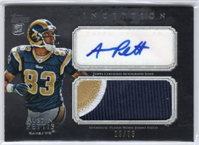 2011 Topps Inception Rookie Jumbo Patch Autographs Gray #AJPAP Austin Pettis AU, MEM, SN75