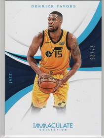 2017-18 Panini Immaculate Collection Blue #34 Derrick Favors SN25