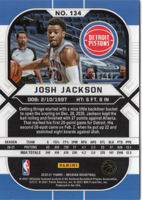 2020-21 Panini Obsidian Electric Etch Purple #134 Josh Jackson SN99