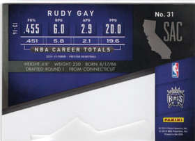 2014-15 Panini Prestige Bonus Shots Orange Die Cuts #31 Rudy Gay SN25