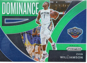2021-22 Panini Prizm Dominance Prizms Green #17 Zion Williamson