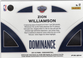 2021-22 Panini Prizm Dominance Prizms Green #17 Zion Williamson