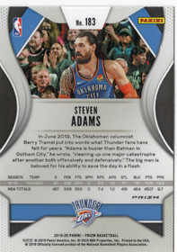 2019-20 Panini Prizm Prizms Orange Ice #183 Steven Adams