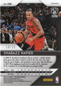 2018-19 Panini Prizm Prizms Green Pulsar #268 Shabazz Napier SN25