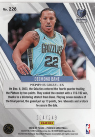 2023-24 Panini Phoenix Phoenix Orange Ice #228 Desmond Bane SN249