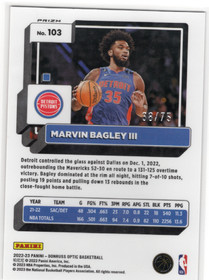 2022-23 Donruss Optic Fast Break Red #103 Marvin Bagley III SN75