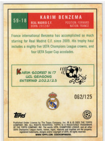 2022-23 Topps Chrome UEFA Club Competitions 1959 Topps Yellow Refractor #5918 Karim Benzema SN125
