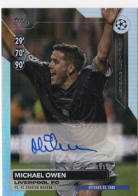 2023-24 Topps UEFA Club Competitions Historic Hat Tricks Autographs #HHAMO Michael Owen AU