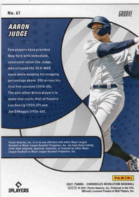 2021 Panini Chronicles Revolution Groove #61 Aaron Judge