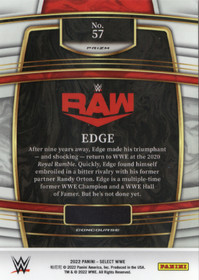 2022 Panini Select WWE Orange Flash Prizms #57 Edge