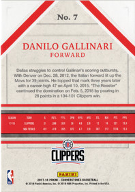2017-18 Panini Cornerstones Granite #7 Danilo Gallinari SN25