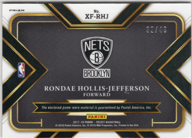 2017-18 Panini Select X Factor Memorabilia Copper Prizms #XFRHJ Rondae Hollis-Jefferson MEM, SN49