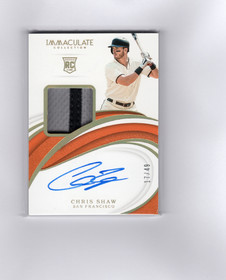2019 Panini Immaculate Collection Gold #9 Chris Shaw AU, MEM, SN49
