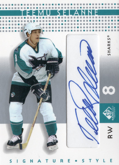 2002-03 SP Game Used Signature Style #SSTS Teemu Selanne AU