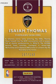 2017-18 Donruss Optic Fast Break Orange #9 Isaiah Thomas SN193