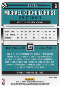 2018-19 Donruss Optic Fast Break Purple #95 Michael Kidd-Gilchrist SN95