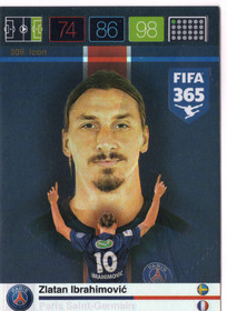 2015 Panini Adrenalyn XL FIFA 365 #309 Zlatan Ibrahimovic
